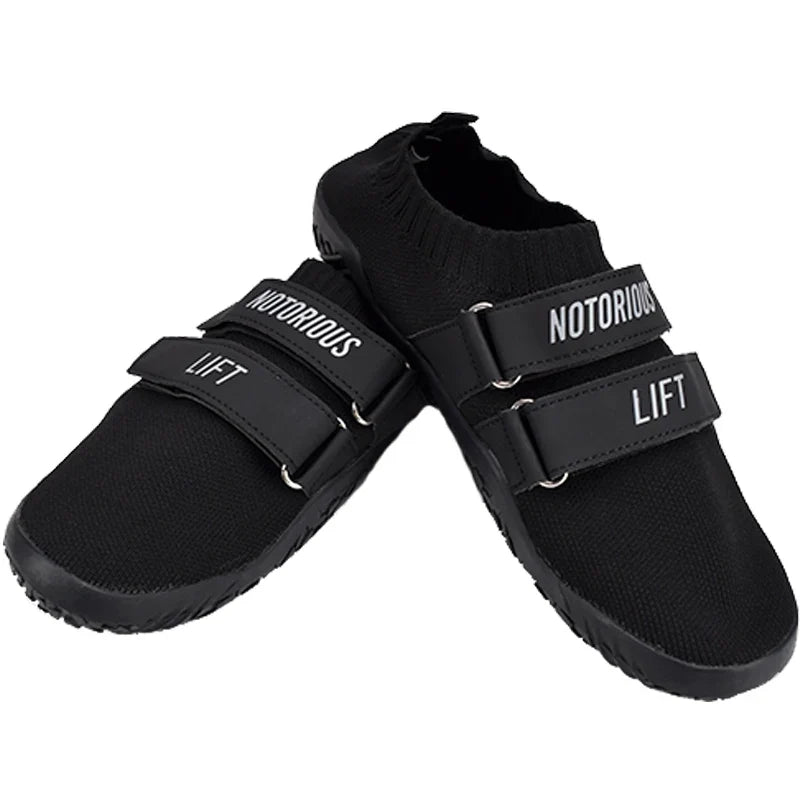 New Large Size Unisex Gym Lightweight Sports Hard Pull Squat Training Shoes Pro Hook & Loop Weightlifting Shoes 35-46#