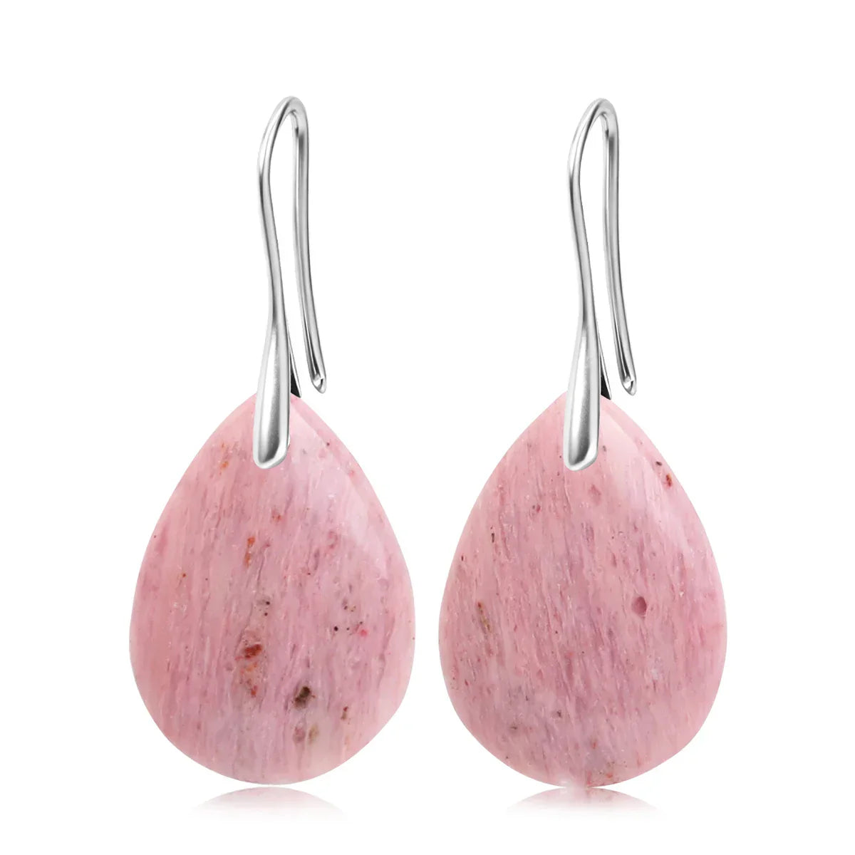 Natural Stone Pendant Women's Teardrop Earrings Elegant Gem Jewelry Creative Gift Black Obsidian Amethyst Rose Quartz Earrings