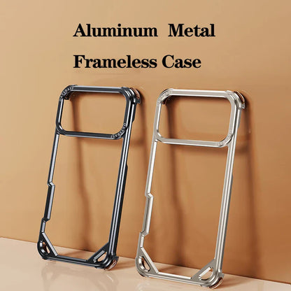 iPhone 17 Pro Max 17 Air Phone Case Aluminum Alloy Metal Frameless Shells Magsafe Minimalist Anti-Drop Protective Cover