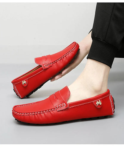 2025 New Handmade Beanie Shoes Men's Soft Sole Lazy Korean Style Trbottomy Easiest for Match Casual Slip-On Driving