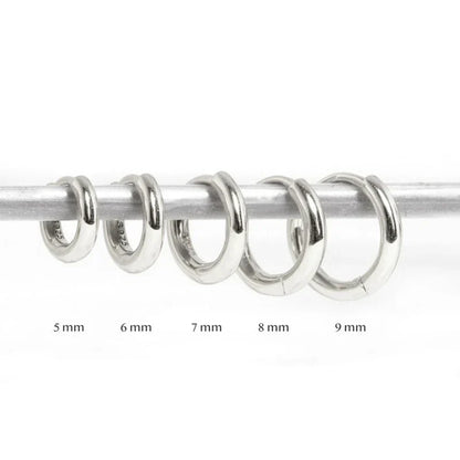 Silver 925 1 pair Women Small Hoops Earring Piercing Ear Cartilage Tragus Simple Thin Circle Anti-allergic Ear Buckle