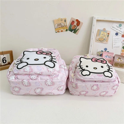 Anime Cartoon Kuromi Melody Cinnamoroll Backpack Boys Girls Cartoon Hello Kitty Kawaii Canvas Fashion Children's Schoolbag