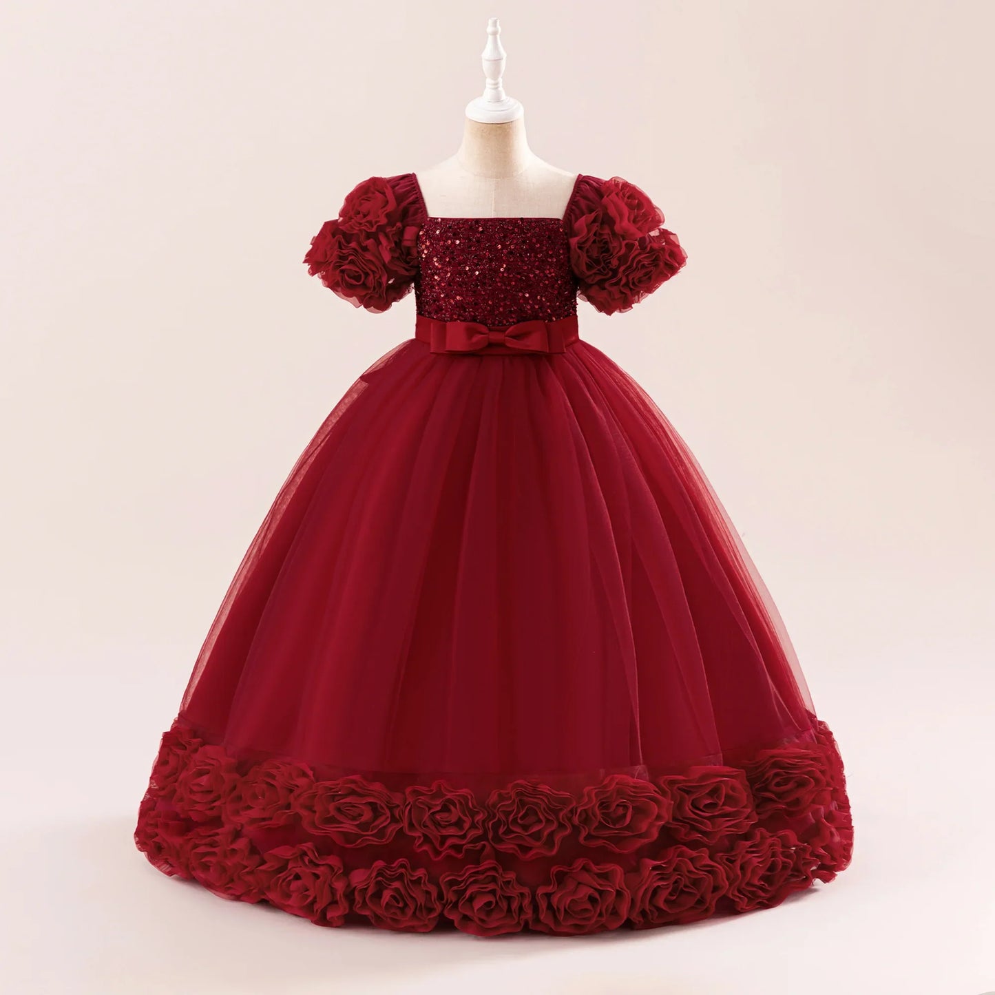 Summer Flower Girls Party Dress Elegant Tulle Bridesmaids Wedding Princess Dresses Girl Gala Birthday Evening Christmas Costumes