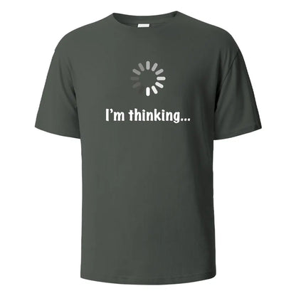 I‘m Thinking Funny Print T-Shirt Summer Tees For Men Women 100% Cotton O-neck Oversize Casual Short sleeved Streetwear Basic Top