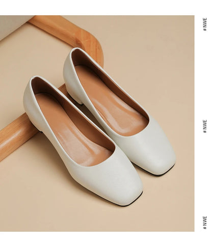 Spring Autumn Women Elegant Square Toe Low Heel Shallow Cut Single Shoes Casual Pumps Shoes for Women 35-41 Platform Shoes