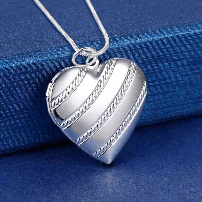 New Arrive 40-75cm 925 Sterling Silver seashell Photo open Frame Necklace Snake Chain For Woman Man Wedding Jewelry wholesale