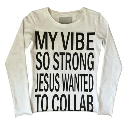 Women's Vintage Harajuku Gothic Hip Hop Emo Girl Casual Long Sleeve Tee Sexy Slim Chic Print Crop Top Grunge Punk Y2K Streetwear