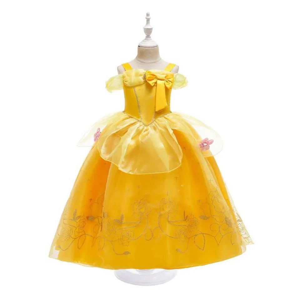 Girls Beauty and Beast Bell Costume Kids Summer Carnival 3 4 5 6 7 8 9 10 Years Dress Kids Princess Performance Cosplay Dresses
