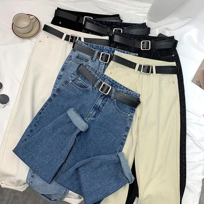 High Waist Harlan Denim Jeans Women's Fashion Loose Pants