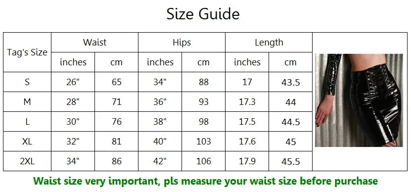 Black Skirts for Women Latex PVC Leather Pencil Mini Skirt Lace Up Zip Shiny Bodycon Skirts Sexy Club Y2k Clothes