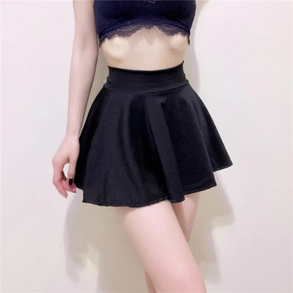 Women A Line Short Pleated High Waist Black Sexy Skirts Girls White Mini Skirt for Woman Sports Office Night Club Wear Clothing