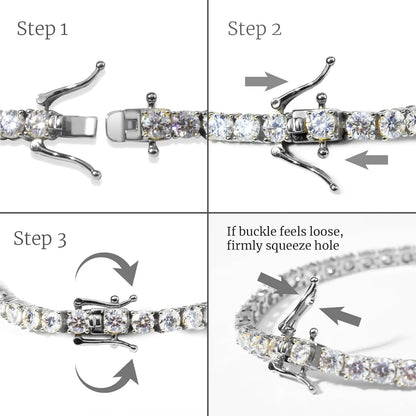 Luxury 4MM Tennis Bracelet for Women Men Full Moissnaite Laboratory Diamond S925 Silver Wedding Jewelry with Certificate