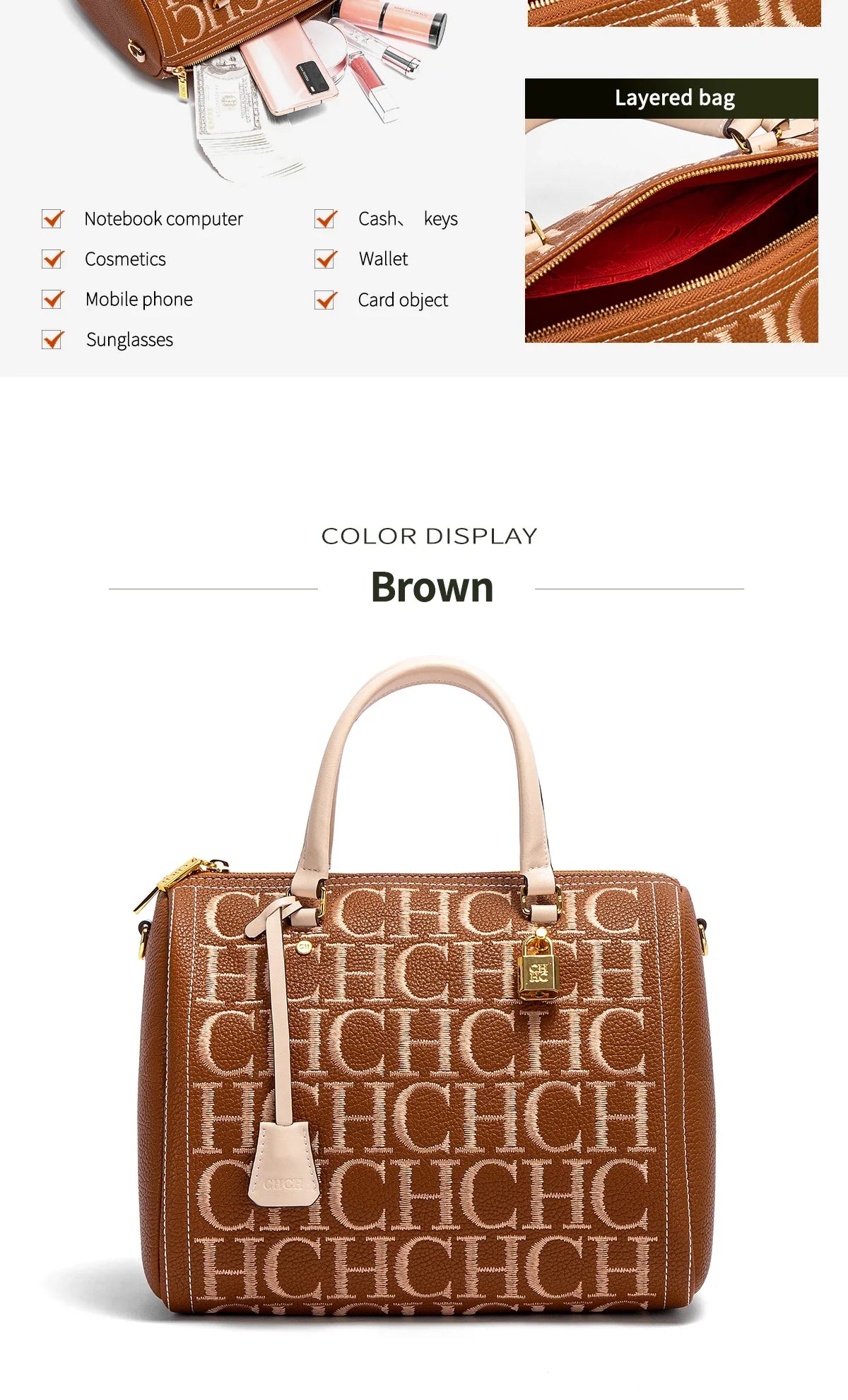 Retro Classic Large Capacity Business Commuter Women's Shoulder Bag Crossbody Bag with Letter Print Design Versatile Women's Bag