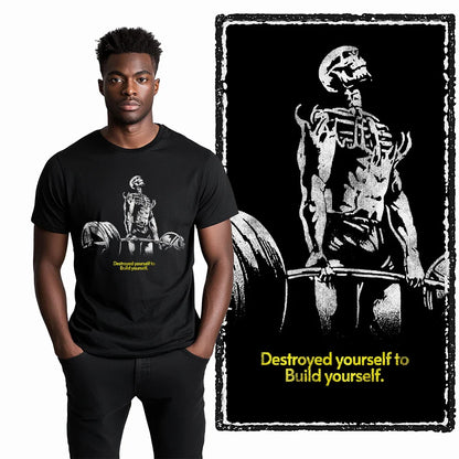 Coolmind YG Body building gym Cotton Exclusive Graphic Men T shirt for men cotton Big Size Cool BLACK men's novelty tee shirt
