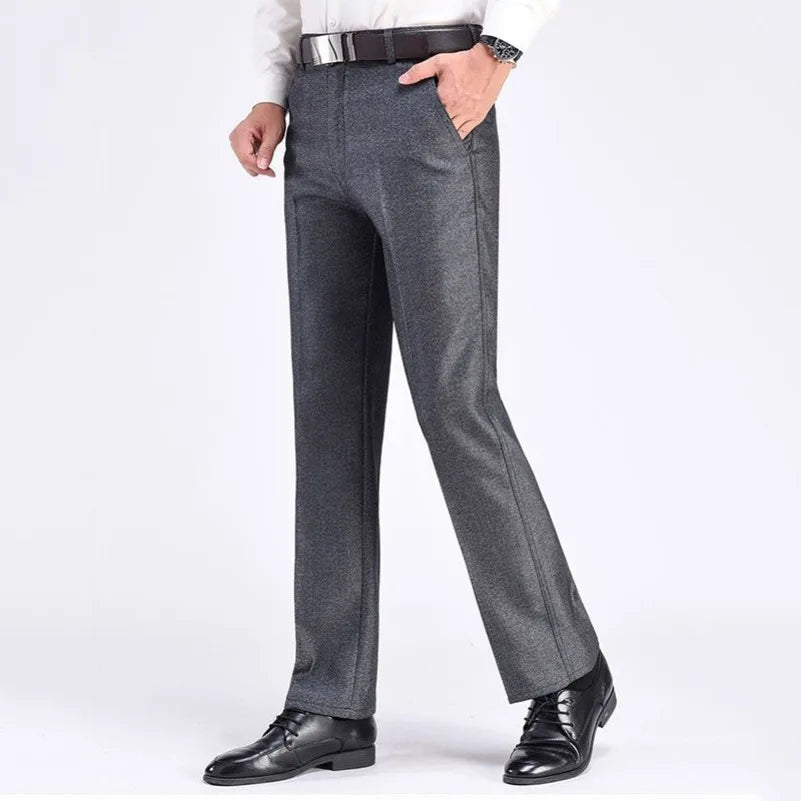 Men's Summer Thin Business Suit Pants Winter Autumn Thick Classic Casual Fashion Stretch Trousers Male Brand Clothes GOZBKF