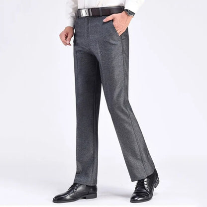 Men's Summer Thin Business Suit Pants Winter Autumn Thick Classic Casual Fashion Stretch Trousers Male Brand Clothes GOZBKF