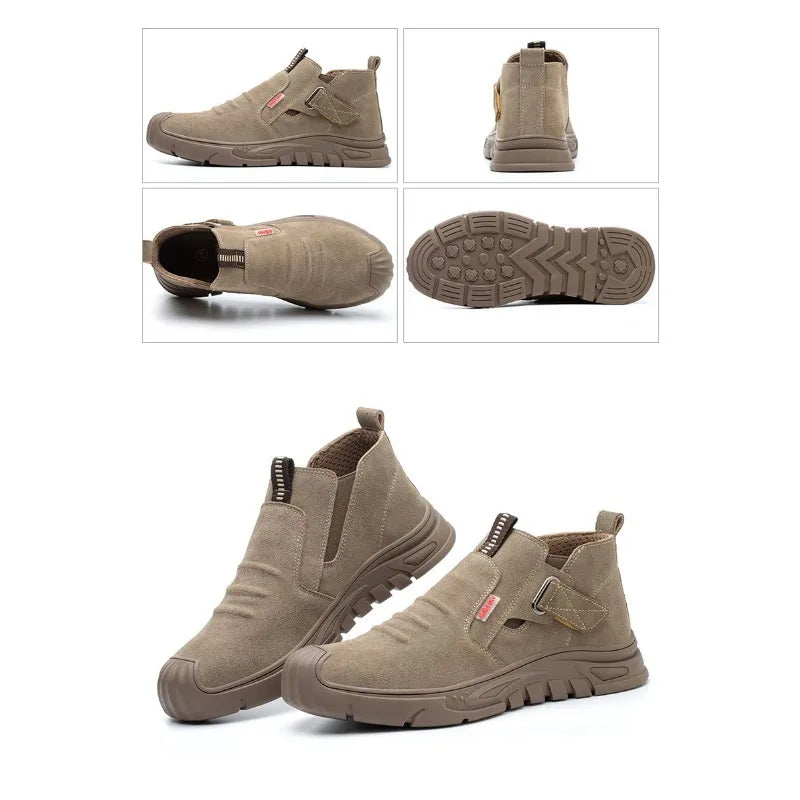 Labor protection shoes with steel toe caps, anti smashing and anti stabbing welding shoes, anti slip and wear-resistant shoes