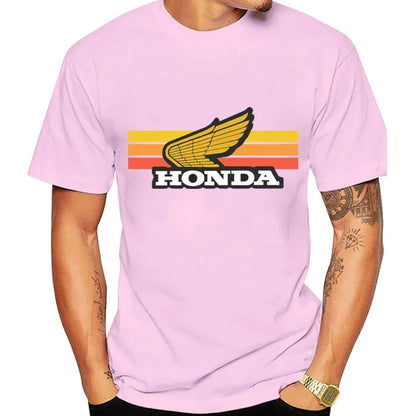Sunset Retro Men's T-shirt Summer Short-Sleeve Women's T-shirt 2025 New Fashionable 100% Cotton Couple Motorcycle Top