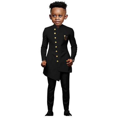 2025 Hot White Suit Set for Children 3T-14, Half Stand Formal Suits Tuxedo Pants Communion Jacket Trousers Party Outfit Kids