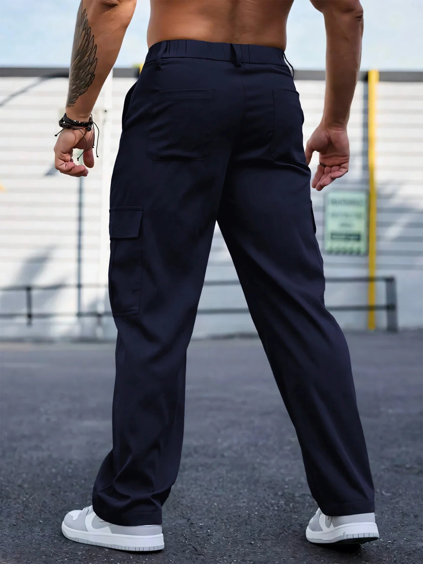 Men's Workwear Pants Wear-Resistant Sports Straight Leg Loose Summer Multi-Pocket Casual Trousers
