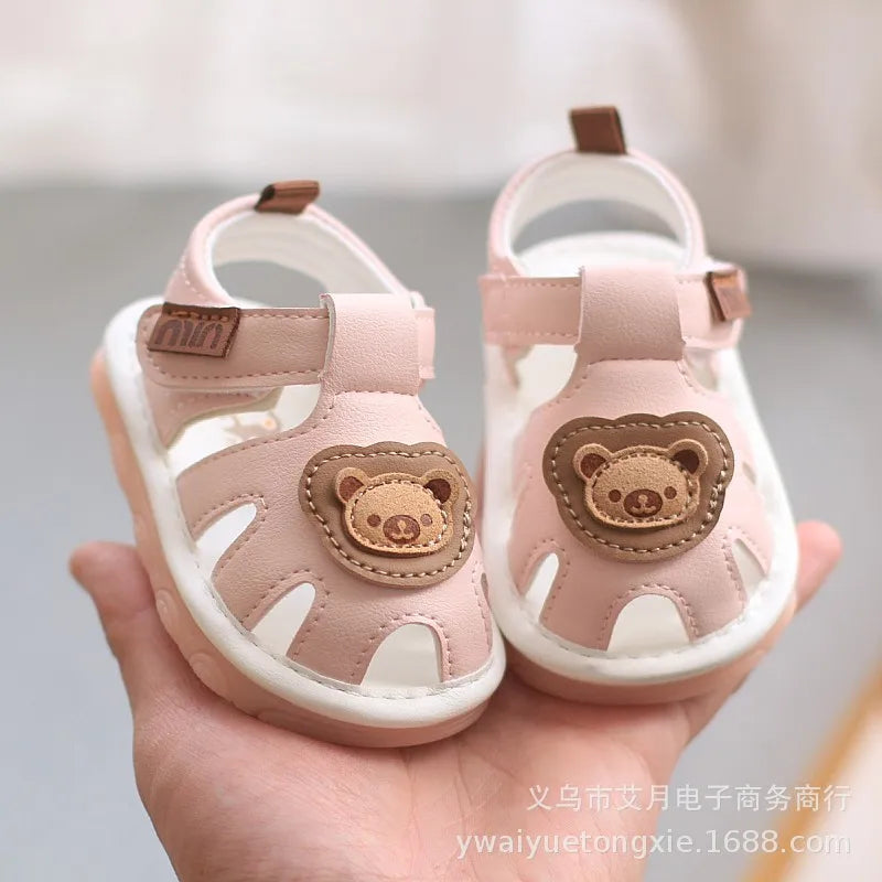 New Summer Baby Whistle Sandals Children Infant Casual Walking Shoes Toddler Boys Girl Kids Anti-Slip Closed-Toe Cartoon Sandals