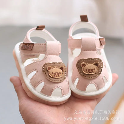 New Summer Baby Whistle Sandals Children Infant Casual Walking Shoes Toddler Boys Girl Kids Anti-Slip Closed-Toe Cartoon Sandals