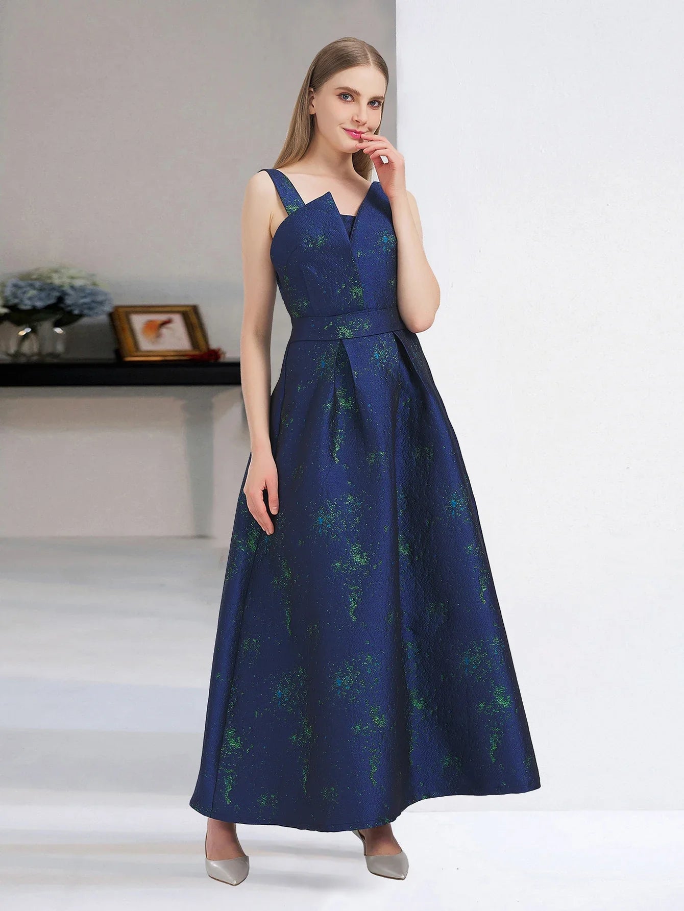 Women Elegant Long Maxi Dress Floral Jacquard Dress New Spring Summer Evening Party Dresses Vintage Girl Vestidos