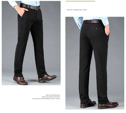 Spring Autumn Men's Casual Business Suit Pants Sports Stretch Suit Pants  Male Trousers Big Size Loose Straight Dress Pants