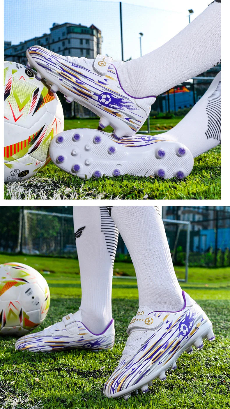 Kids Youth Soccer Shoes Boys Girls Football Cleats TF FG Training Sneakers Non-Slip Grass Artificial Grass Sport Boots