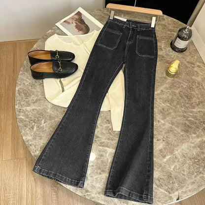High Waist Loose Flare Jeans with Classic Vintage
