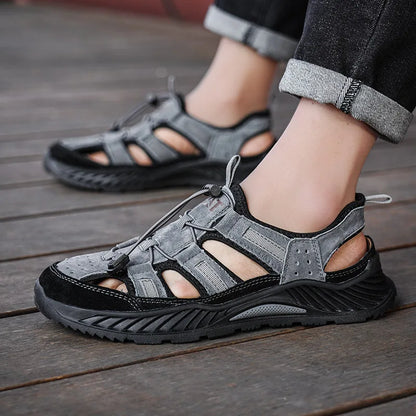 Mens Sandals Summer Outdoor Walking Fashionable Comfortable Soft Beach Water Shoes Daily Versatile Breathable Commuting Sneakers