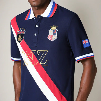 Men's polo shirt New Zealand Pacific Ocean cotton embroidery stitching color classic fashion original design pure cotton quality