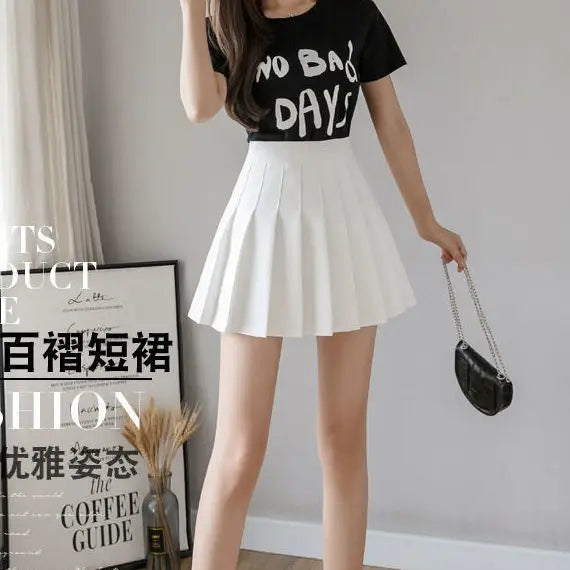 Skirt For Women 2025 Summer Grey Plaid A-Line High Waist Mini Faldas Korean Style College Style Girl Black Short Skirts