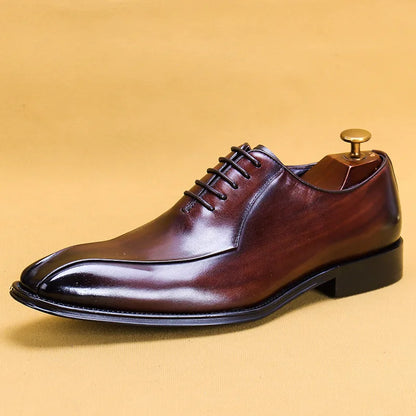 Italian Luxury High Quality Elegant Male Natural Genuine Leather Social Shoes Office Career Business Formal Solid Oxfords Shoes