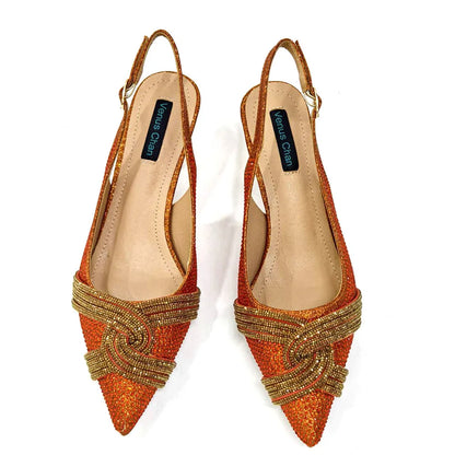 Temperament New Women's Shoes Wedding Shoes Ladies Dress Shoes Rhinestone Leather Italian Elegant Women Party Pumps