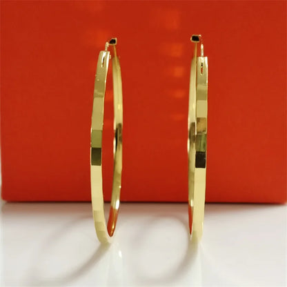 Senlissi - New Fashion 18K Gold Plated Hoop Earrings For Women 925 Sterling Silver Earring Cерьги Kольца Jewelry Girlfriend Gift