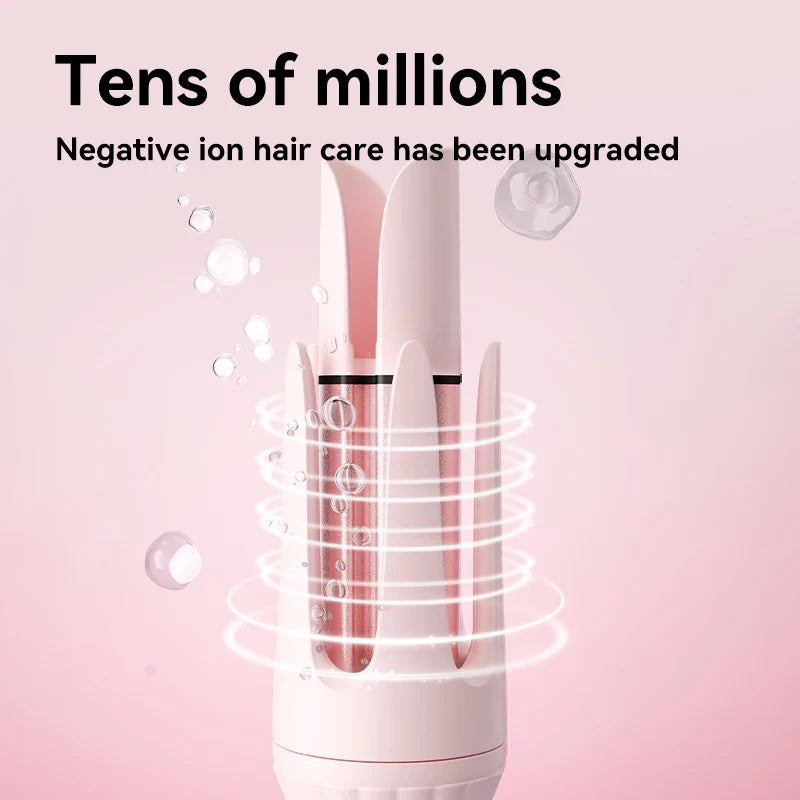 32mm Automatic Curling Iron with Negative Ion Ceramic Hair Care Buzzer Timer 4 Temperature Settings for Long Lasting Waves