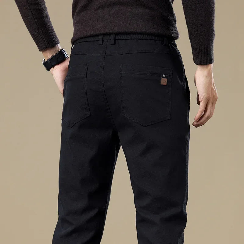 New Winter High-End Business Men's Suit Pants Autumn and Winter Slim Straight Casual Pants Versatile Fashion Trousers Korean