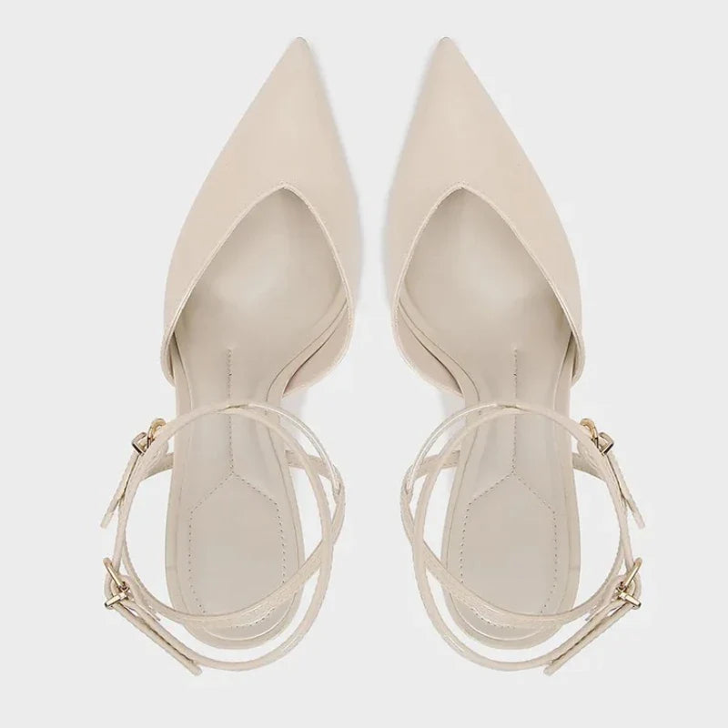 2026 Summer Women Sandals Pointed Toe Thin Heels Office Elegant Shoes Ladies Fashion Sandalias De Mujer