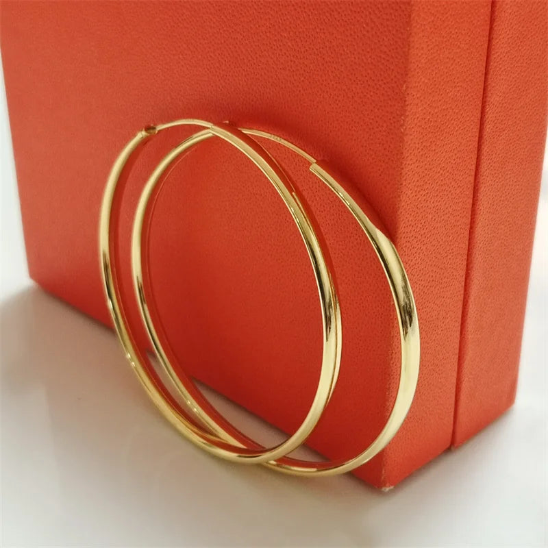 925 Sterling Silver Hoop Earrings For Women 18K Gold Plated Jewelry Dazzling Women's Hoops Earrings Christmas Gifts