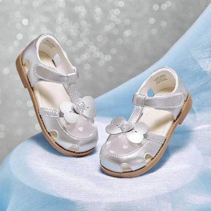 Girls Silvery Sandals Summer Children Shoes Mesh Fashion Princess Cool Breathable Sweet Party Casual Sandal DB2261255