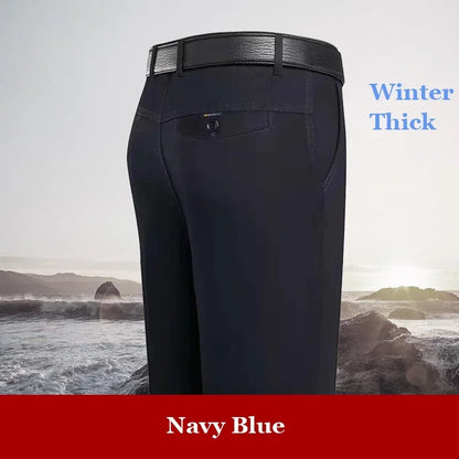 New Arrival 100% Cotton Summer Spring Men's Casual Pants Fashion Solid Black Beige Gentle Thicken Trousers Brand Smart Suit Pant