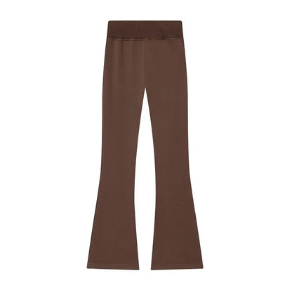 Flare Pants Sets for Women 2 Pieces Fleece High Waist Woman Trousers Sets Zipper Cropped Women's Jacket Streetwear Outfits