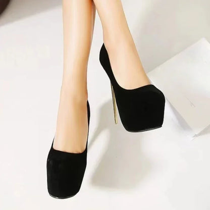 Fashionable Round Toe Shallow Mouth New Super High Heels Summer Sexy Elegant Banquet Wedding Stiletto Women's Shoes NO:601