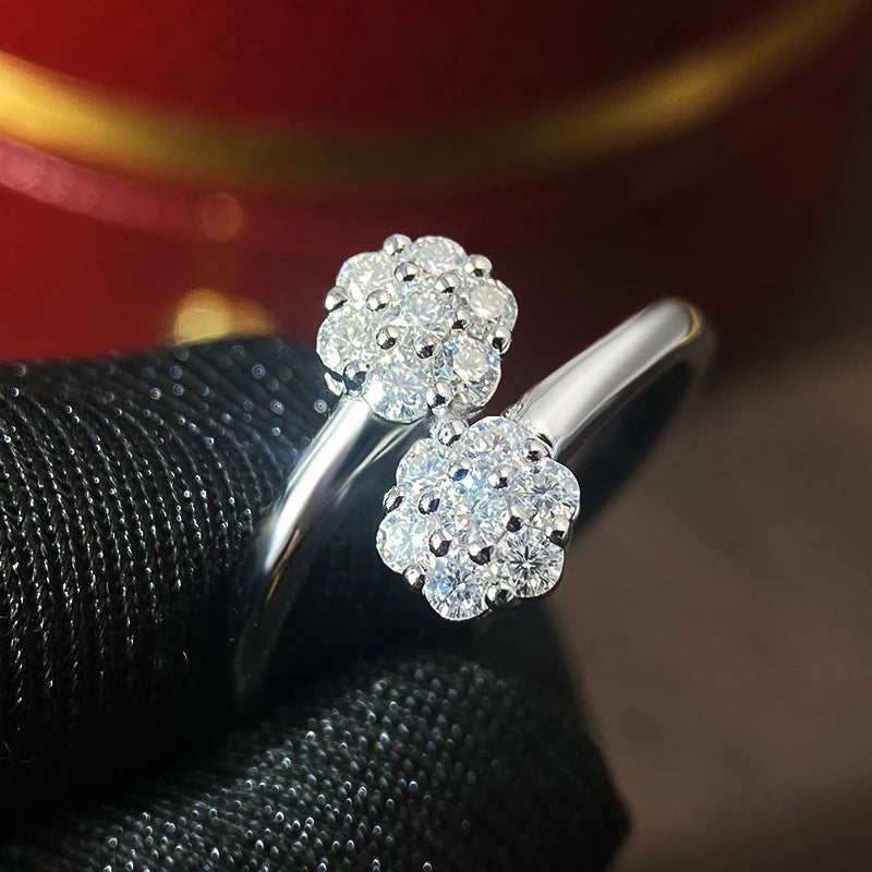 GRA Certified 2.5mm Flower Moissanite Wedding Rings for Women 100% s925 Sterling Sliver Ring Jewelry Wholesale
