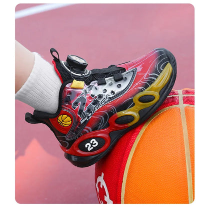 Children‘s Basketball Shoes Non-slip Breathable Basketball Sports Training Shoes Boys Girls Sneaker Outdoor Lace-up Running Shoe