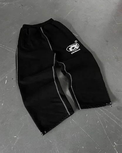 Double Toe Ripped Printed Trousers Functional Tactical Functional Men and Women Advanced Jogging Drawstring Casual Sports Pants