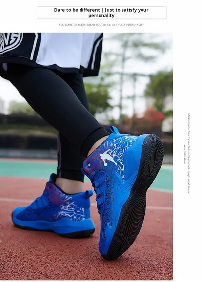 New Children's Sports Shoes Medium and Large Children's Mesh Boys Training Shoes Boys Basketball Footwear 2024 Spring and Summer