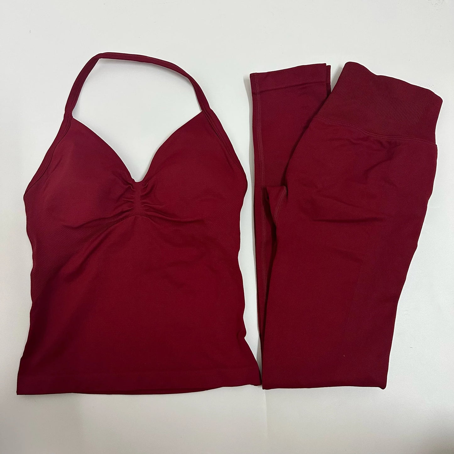 2Pcs Women's Gym Yoga Set Seamless High Waist Leggings Sports Bra Top Workout Outfit Fitness Activewear Runothes Outfit Yoga Set