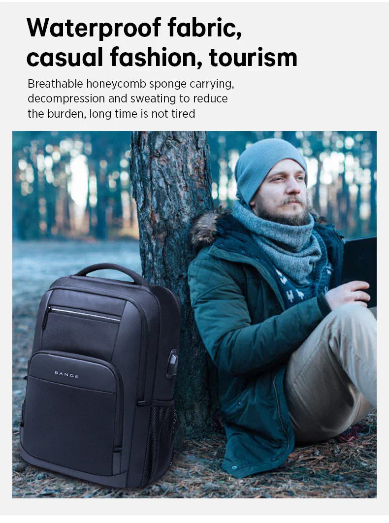 Sling Travel Laptop Backpack Fits 15.6 Inch Laptop for Men and Women Waterproof with Side Mesh Pocket USB Charging Port